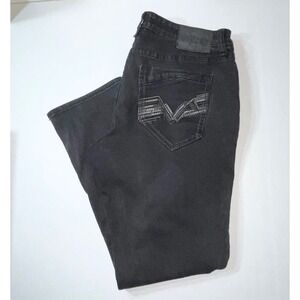 Salvage Supply Co‎ Jeans Mens 38x32 Mayhem Straight Leg Black Embroidered Buckle